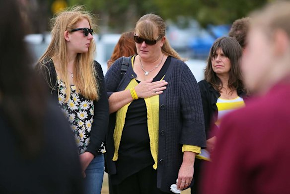 Friends and family gather to say farewell to Luke Batty.