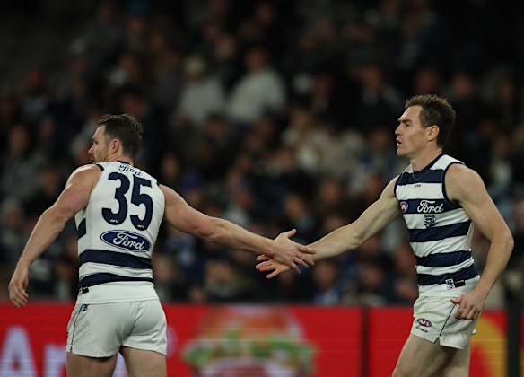 Tag team: Patrick Dangerfield and Jeremy Cameron.