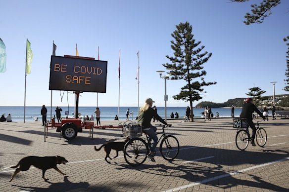 Manly Beach generics during COVID lockdown in July.