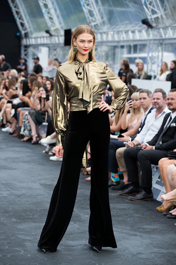 Karlie Kloss walks in the David Jones Autumn/Winter 2017 Fashion Launch at St Mary's Cathedral, Sydney, on February 1, 2017.