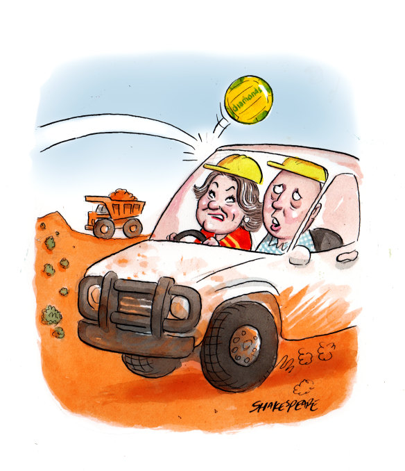 Off we go .... Gina Rinehart and Peter Dutton.