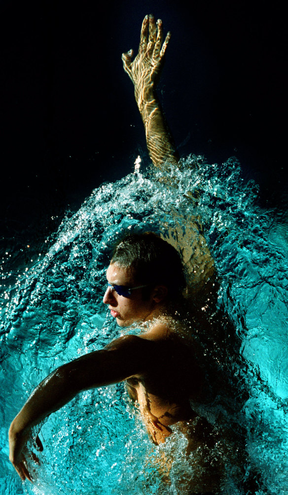 Ian Thorpe in the warm-down pool at the Sydney Olympics.