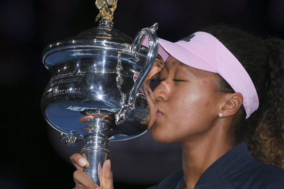 Naomi Osaka savours her moment at Melbourne Park.