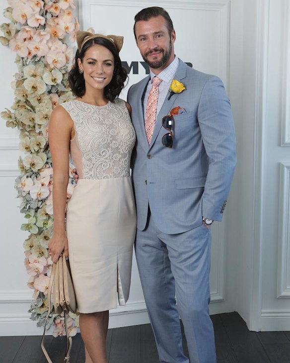Kris Smith and Maddy King at the Myer Marquee on Melbourne Cup Day at Flemington Racecourse on November 4, 2014 in Melbourne, Australia. 