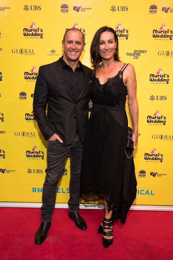 The Morning Show's Larry Emdur and his wife Sylvie Emdur on the red carpet of Muriel's Wedding The Musical.