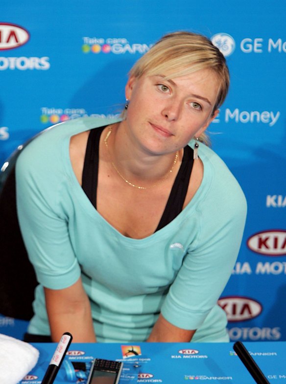Maria Sharapova talks to the media at a press conference on day twelve of the Australian Open 2008.