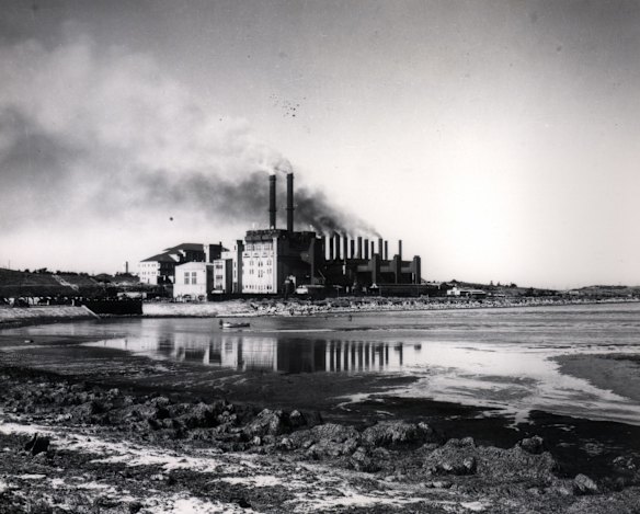 Historic view of White Bay Power Station in Balmain. 
