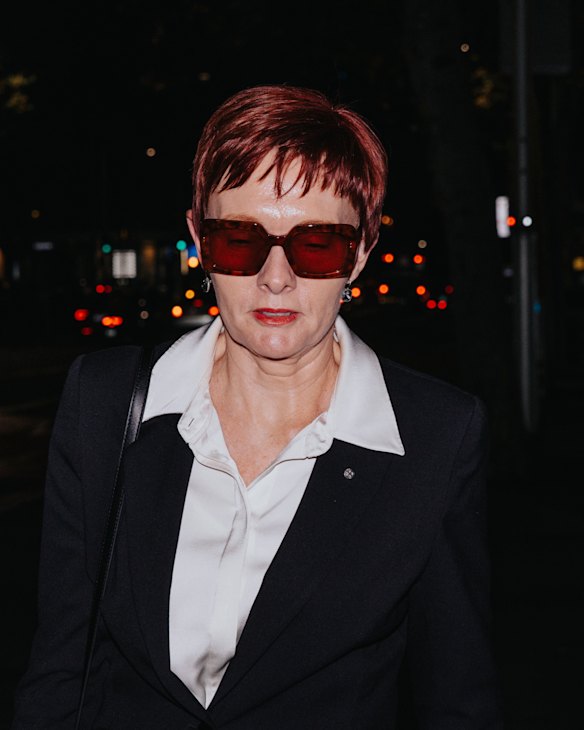 Former Parramatta Council chief executive Gail Connolly leaves the ICAC after giving evidence. 