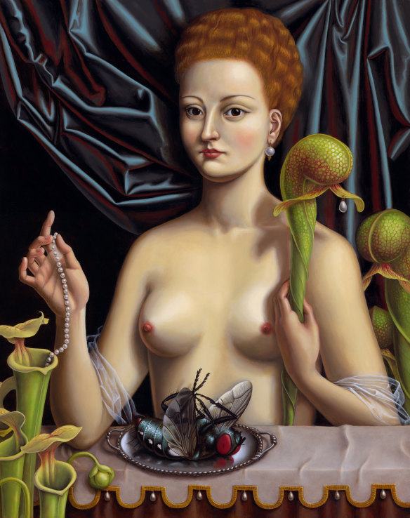 Painting by Madeline von Foerster, My Darlingtonia, 2009, oil and egg tempera on panel
