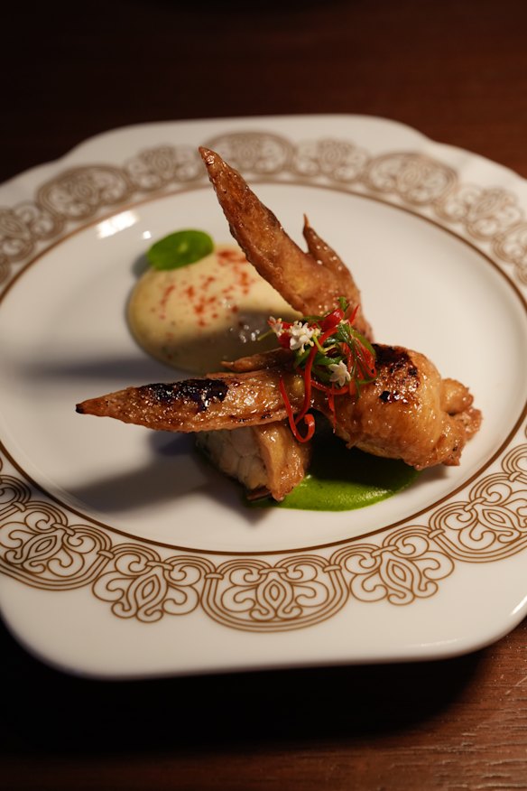 Stuffed chicken wings at Luke Nguyen’s Tran Dynasty restaurant in the Fairmont hotel.