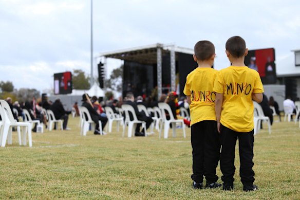 Flanked by the home-ground goal posts of his beloved Moree Boomerangs Rugby League Club, hundreds of mourners gathered on Saturday for the state funeral of Uncle Lyall Munro Senior.