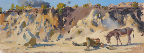 Richard Crossland’s ’24
Days, Simpson and his donkey’, highly commended in this year’s Gallipoli Art Prize.
