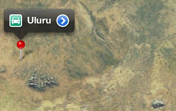 Uluru found on Apple Maps.
