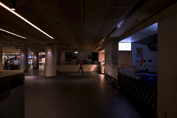 The Galeries food court, Sydney. March 25, 2020.

“It was the third day of the official lockdown. Only a couple of restaurants were still open at Galeries food court in the city. The tables and chairs had been pushed up against the wall. Security was placing barriers around fixed tables. With restaurants closed, it was darker than normal and had a cinematic vibe." – Rhett Wyman, 31, a photographer with The Sydney Morning Herald, originally from Brisbane. 