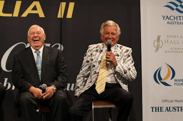 Alan Bond with former prime minister Bob Hawke at the Australia II 30th anniversary luncheon, September 26, 2013.