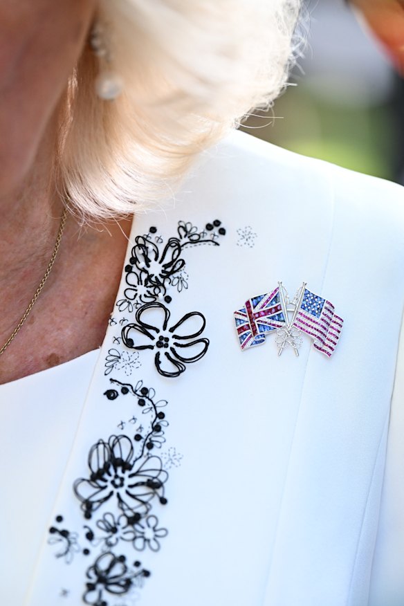 The Union Jack and the Stars and Stripes brooch.