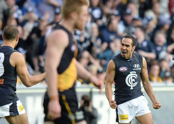 Carlton's Eddie Betts celebrates.