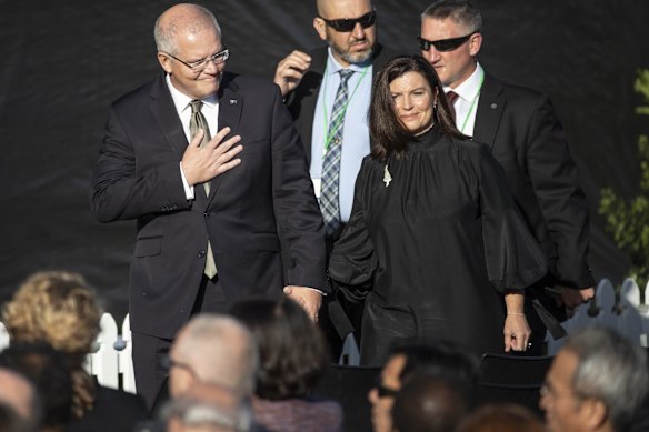 Australian Prime Minister Scott Morrison and wife Jenny Morrison.