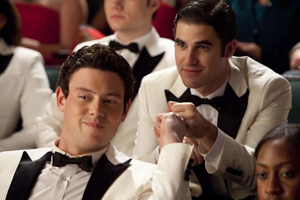 Cory Monteith, left, and Darren Criss are shown in a scene from Glee.