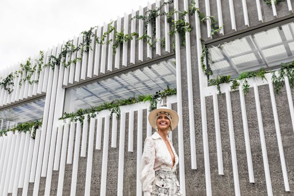 Saasha Burns at The Birdcage on Derby Day 2018.