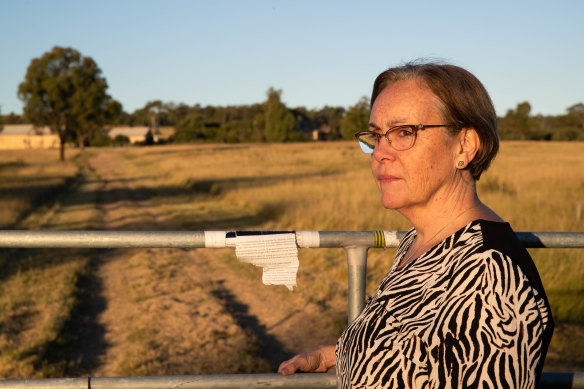 Maria Foot, a member of the Wonnarua First Nations clan, outside the historic Ravensworth homestead. The area is slated to be dug up as part of the Glendell coal mine expansion by Glencore, a major mining company.