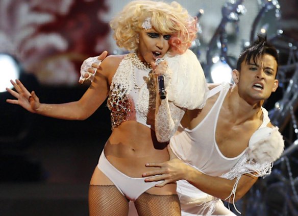 Lady Gaga performs "Paparazzi" at the 2009 MTV Video Music Awards
