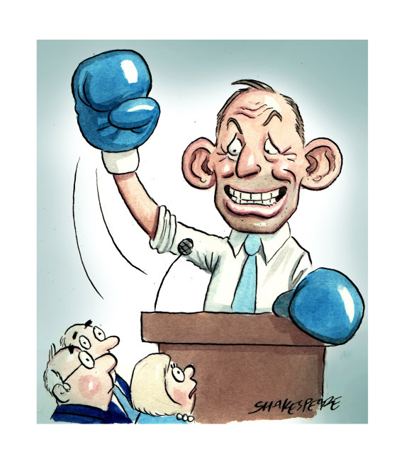 Fighting words: who better to call for a pep talk than Tony Abbott?