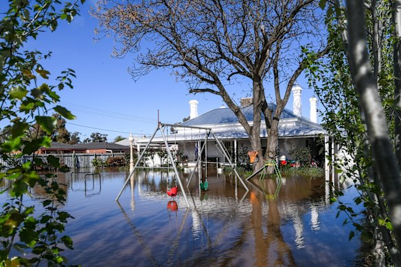 Flood waters devastate the town of Rochester in central Victoria.