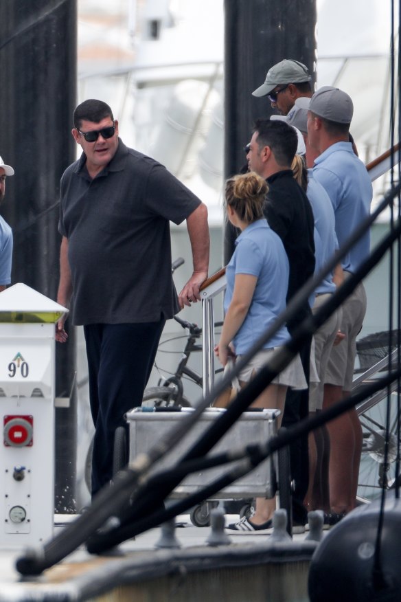 James Packer in Mexico last week, where he has been chartering superyachts while he awaits the arrival of his $200 million "gigayacht".
