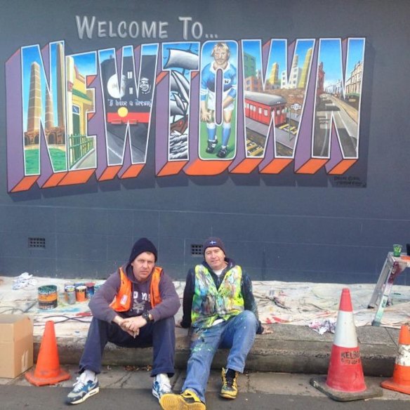 Artwork by Stephen Evans. Marrickville Council is pairing street artists with homeowners to make giant murals on their walls and deter graffiti artists.