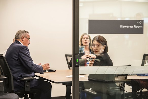 Premier Gladys Berejiklian, Minister for Health Brad Hazzard, NSW Chief Health Officer Dr Kerry Chant   at the State Emergency Operations. March 19, 2020

