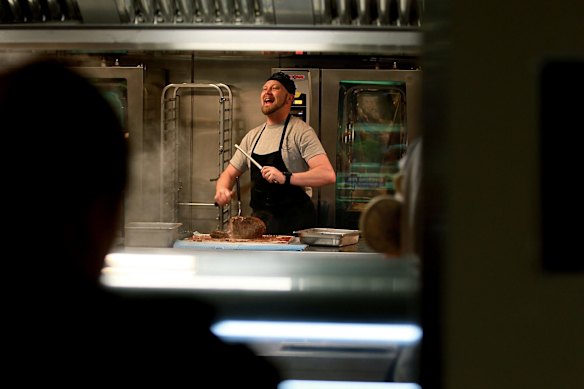 In the main kitchen of HMAS Canberra (III).