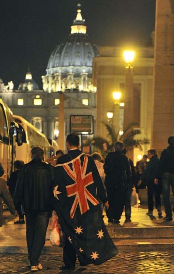 Australians in Rome leaving the Mary MacKillop vigil.