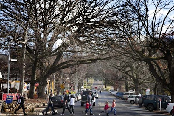The busy town centre of Marysville today.