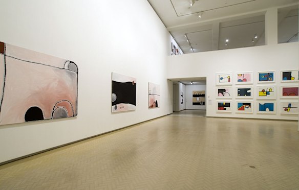 Paddy Bedford, installation view, MCA, 2006.
Paddy Bedford’s paintings are a combination of modern materials and traditional pictorial conventions, contemporary experience and ancient belief systems. 