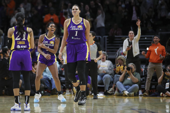 Under fire: Liz Cambage during her short time with the Los Angeles Sparks.