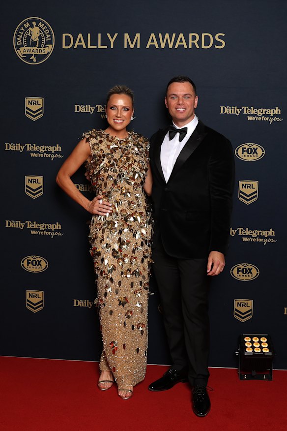 Eloise Sohier and Jake Duke arrive at the 2026 Dally M awards.