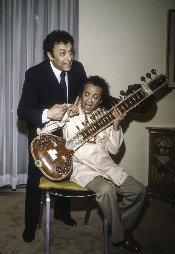 Mehta with Indian musician Ravi Shankar in New York in 1981.