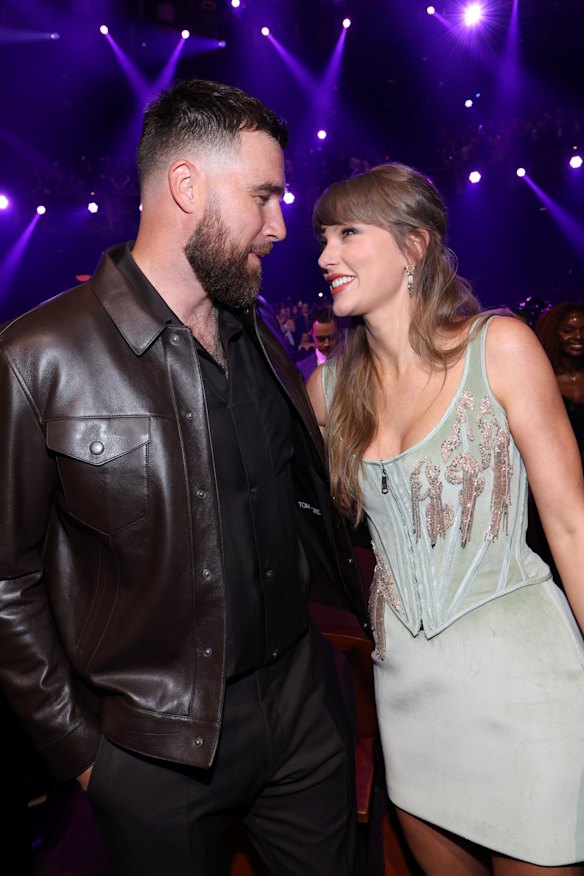 Travis Kelce and Taylor Swift at the 2026 iHeartRadio Music Awards in March in Los Angeles. 