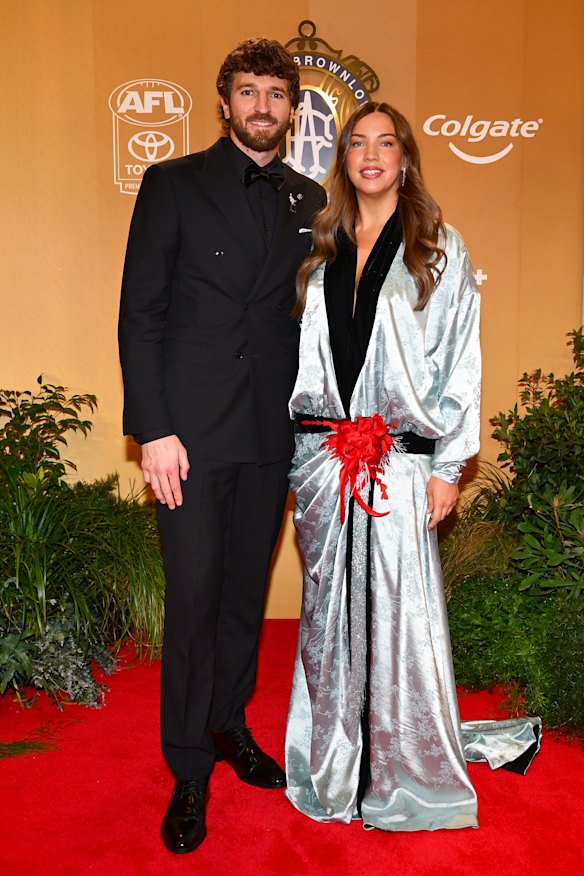Marcus Bontempelli of the Western Bulldogs and wife Neila Bontempelli.