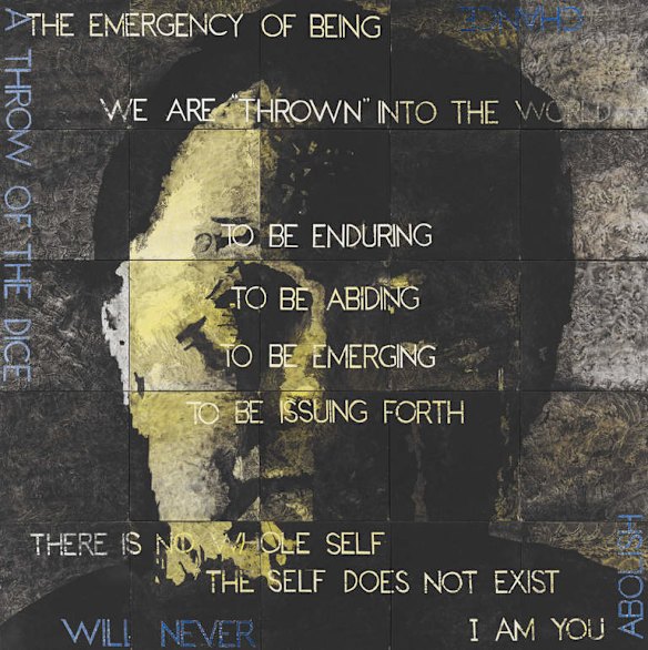 The Archibald Prize 2013 Imants Tillers, The emergence of being Acrylic, gouache on 25 canvas boards 150 x 150cm