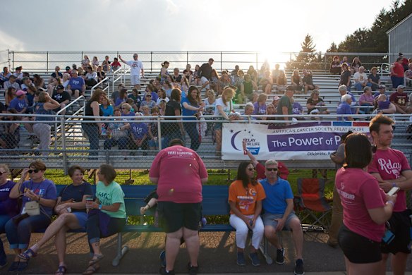 Opening ceremony at the Relay For Life event May 18, 2018 on Tartan High School athletic field in Oakdale, Minnesota, USA. 