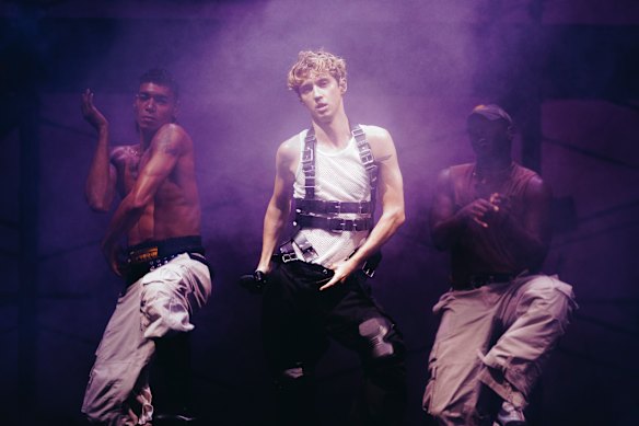Sivan onstage at Madison Square Garden during his sold-out Sweat tour with Charli XCX.