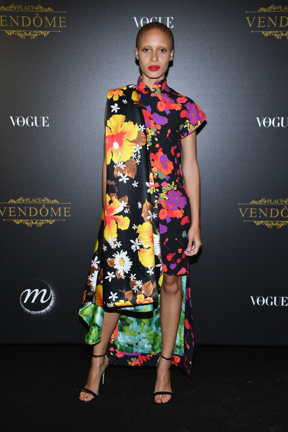 British model Adwoa Aboah, seen here at a Paris Fashion Week event in 2018, is one of numerous celebrities to have championed the movement to remove the stigma associated with menstruation.