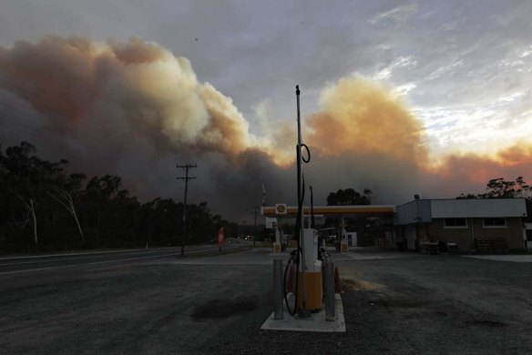 A deserted petrol station, close to the fire currently burning south west of Wandandian NSW.