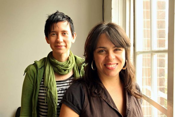 Writer Angela Betzien (back) and director Leticia Caceres.