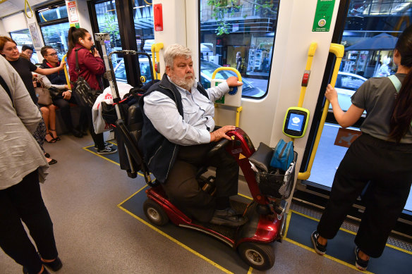 James Carter was trapped for about an hour on the 96 tram. 