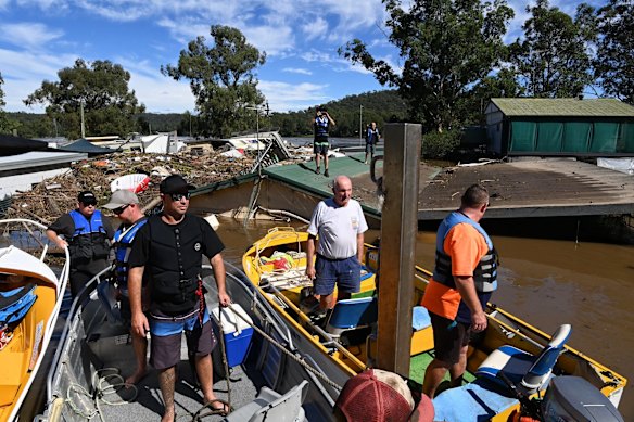 St George's Caravan park near Lower Portland, looking like a tsunami has hit.