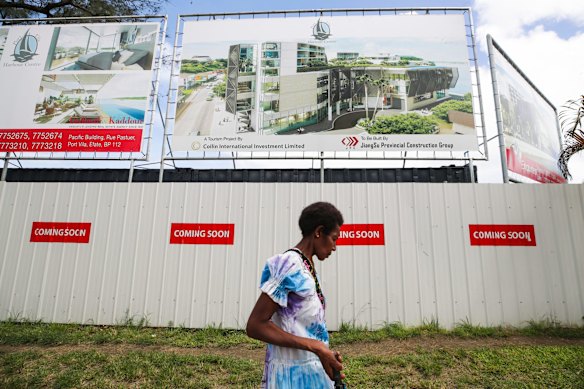 The JiangSu Provincial Construction Group building site in Port Vila.