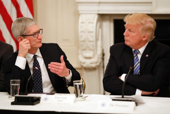Tim Cook and US President Donald Trump are suddenly getting along.